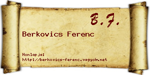 Berkovics Ferenc névjegykártya