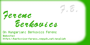 ferenc berkovics business card